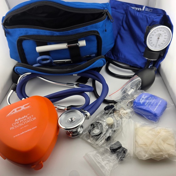 ADC Sphygmomanometer Blood Pressure Monitor Stethoscope CPR Resuscitator Kit - Picture 1 of 9